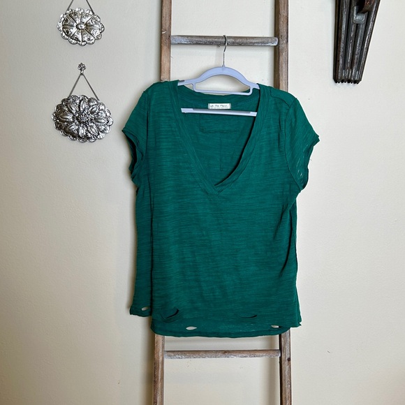 We The Free Tops - Free People Green Short Sleeve Top  - Final price drop
